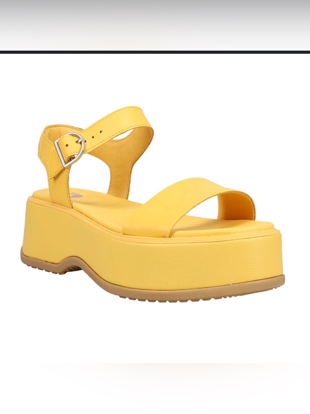 Sorel Yellow Dayspring Platform Ankle-Strap Sandal 8